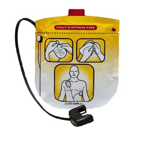Electrode Defibrillator Pad Defibtech Lifeline™ Adult Conductive Adhesive Gel White / Yellow by Defibtech LLC Nihon Khoden  ID DDP-100